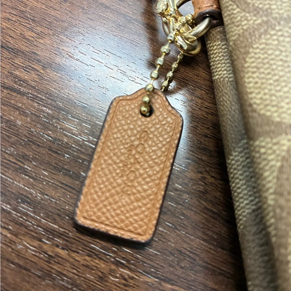 Coach Tan Signature Zip Wallet - Picture 6 of 6